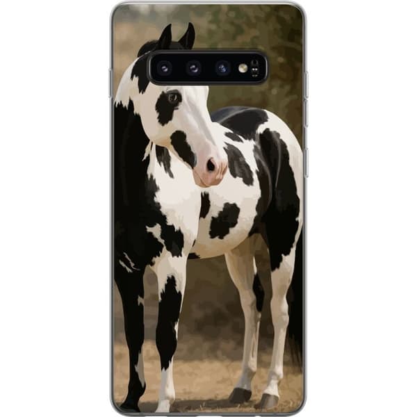 Samsung Galaxy S10 Gjennomsiktig deksel Vakker Hest - elegant illustrasjon av hestemotiv