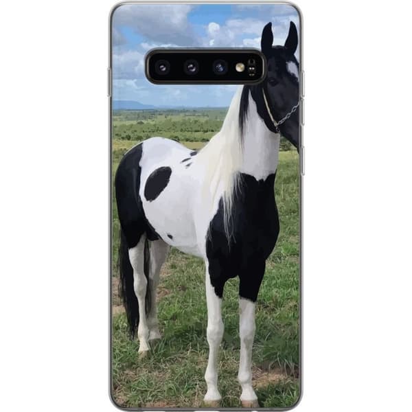 Samsung Galaxy S10 Läpinäkyvä kuori Hevosen Taika - tyylikäs hevonen rauhallisessa väriskaalassa