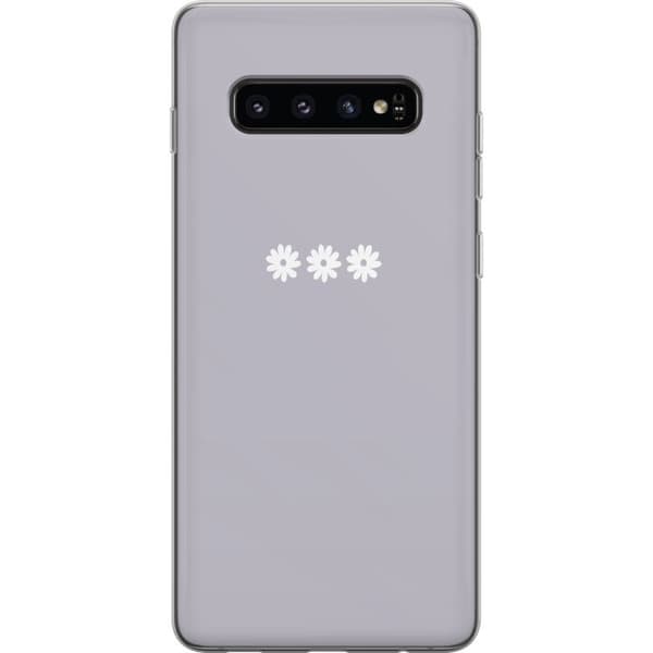 Samsung Galaxy S10 Läpinäkyvä kuori Lila Blomminimalismi - tyylikäs kukkakuva lila taustalla