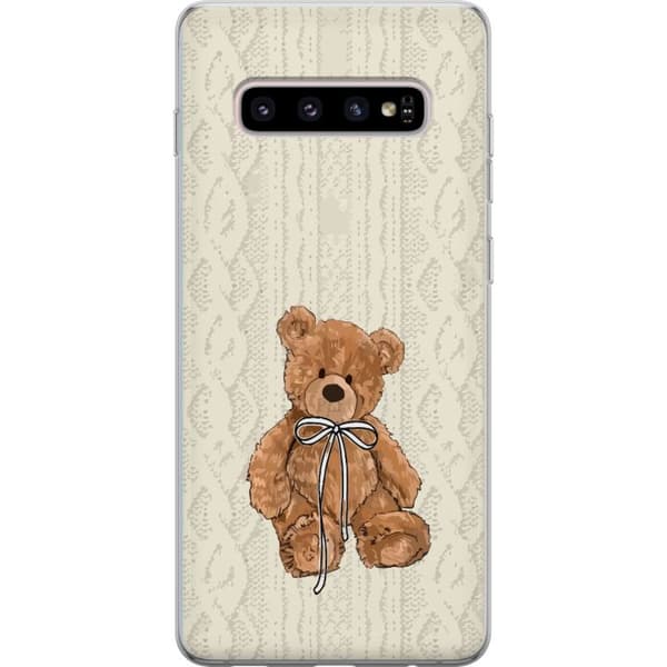 Samsung Galaxy S10+ Genomskinligt Skal Liten Nalle – klassisk nalle i enkel design
