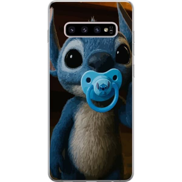 Samsung Galaxy S10+ Genomskinligt Skal Stitch & Napp – babytema med söt karaktär