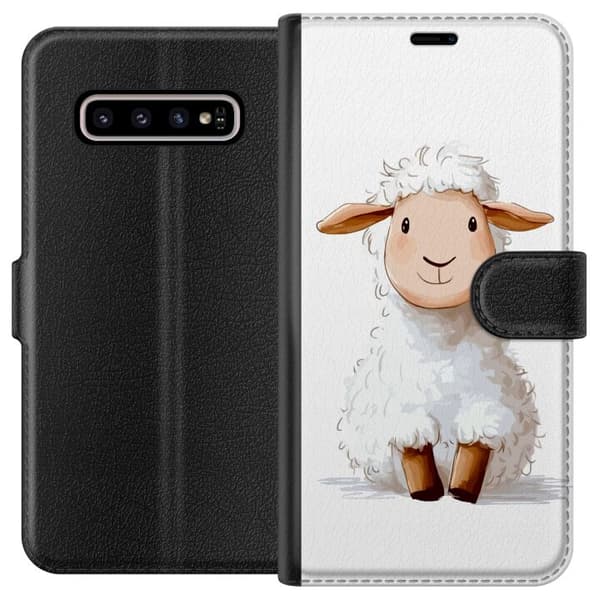 Samsung Galaxy S10+ Plånboksfodral Sött Lamm – tecknad stil för barn & babyprodukter