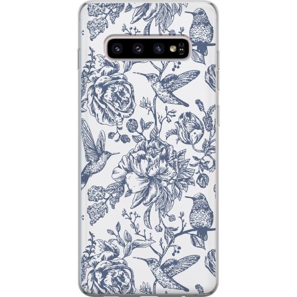 Samsung Galaxy S10+ Gjennomsiktig deksel Blomster & Fugler - Romantiskt Vintage-stil Mønster