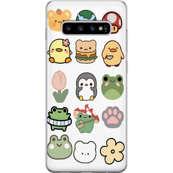 Samsung Galaxy S10+ Genomskinligt Skal Kawaii Friends – söta figurer i japansk stil