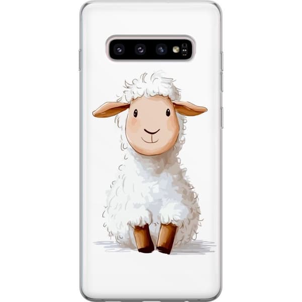 Samsung Galaxy S10+ Gjennomsiktig deksel  Søtt Lam - tegneseriestil for barn og babyprodukter