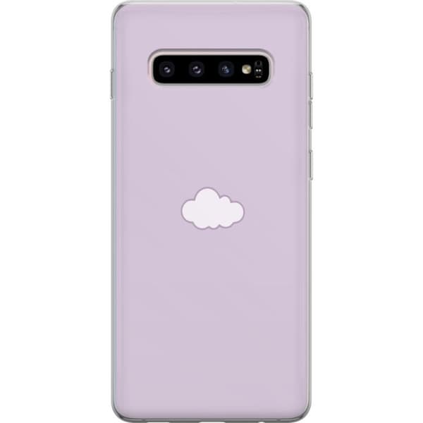 Samsung Galaxy S10+ Genomskinligt Skal Lila Moln – minimalistiskt moln på lila bakgrund