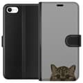Miniatyrbilde 1 av 3: Apple iPhone 6s Lommeboketui Grå Kattblikk - stilren katte design med grå bakgrunn