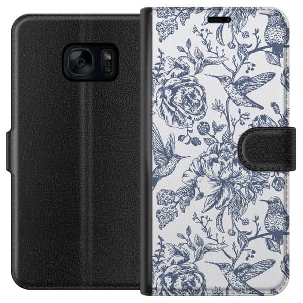 Samsung Galaxy S7 Lompakkokotelo Kukat & Linnut - Romanttinen Vintage-tyylinen Kuviointi