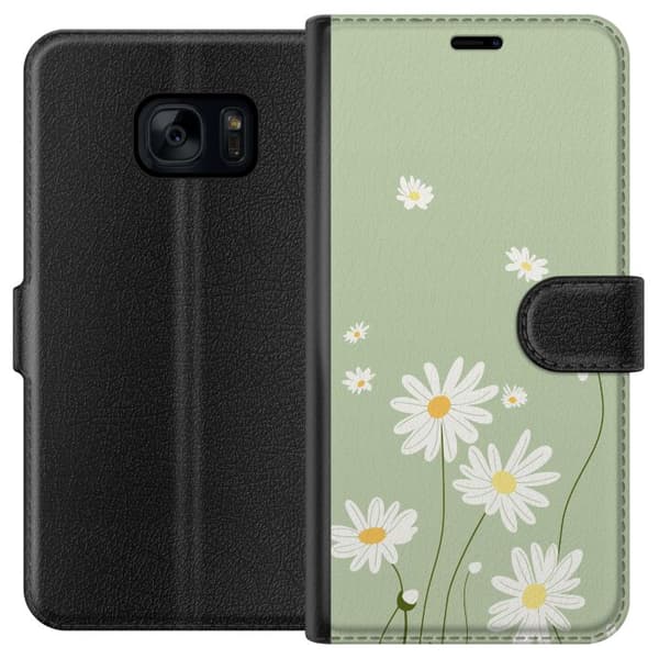 Samsung Galaxy S7 Lompakkokotelo Papukaijanpaparit - kukallinen kuviointi ruotsalaiseen kesätyyliin