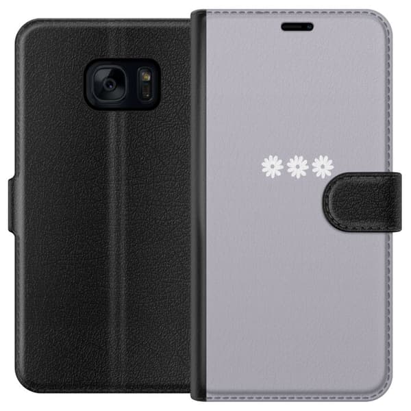Samsung Galaxy S7 Lompakkokotelo Lila Blomminimalismi - tyylikäs kukkakuva lila taustalla