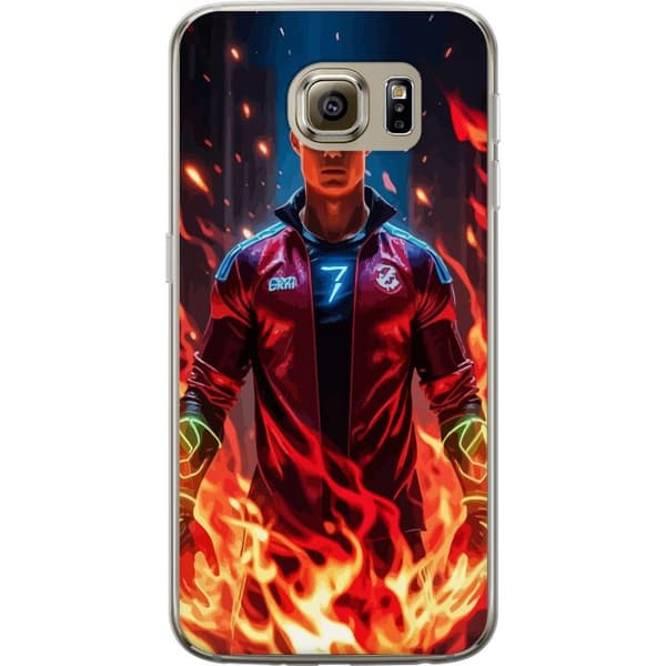 Samsung Galaxy S6 Genomskinligt Skal Ronaldo Inferno – fotbollshjälte i eldflammor