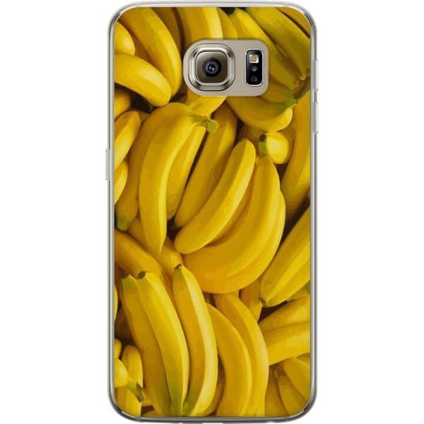 Samsung Galaxy S6 Genomskinligt Skal Banana Pattern – lekfullt mönster med gula bananer