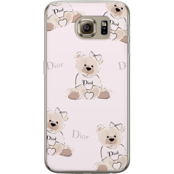 Samsung Galaxy S6 Gjennomsiktig deksel Teddy Dior Vibes - luksuriøs teddybjørn i motestil