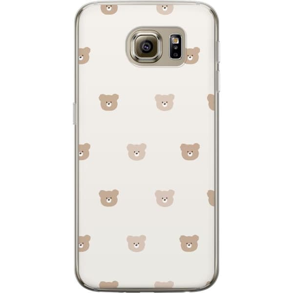 Samsung Galaxy S6 Genomskinligt Skal Teddy Background – gulliga nallar mot mjuk bakgrund