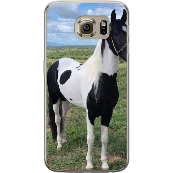 Samsung Galaxy S6 Gennemsigtig cover Hestemagi - stiliseret hest i en rolig farveskala