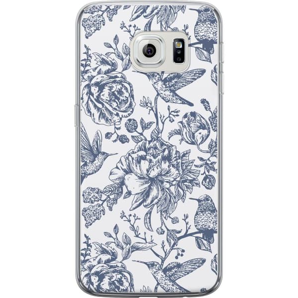 Samsung Galaxy S6 edge Genomskinligt Skal Blomster & Fåglar – romantiskt mönster i vintage-stil