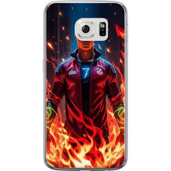 Samsung Galaxy S6 edge Gennemsigtig cover Ronaldo Inferno - fodboldhelt i flammer