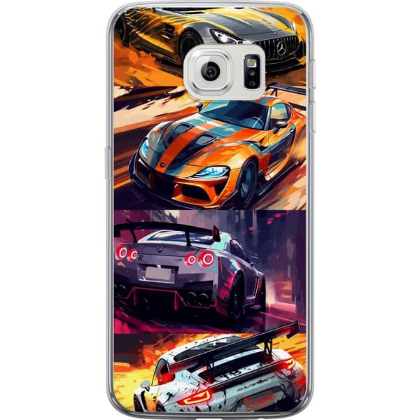 Samsung Galaxy S6 edge Genomskinligt Skal Rally Fever – fartfyllt motiv med rallybilar