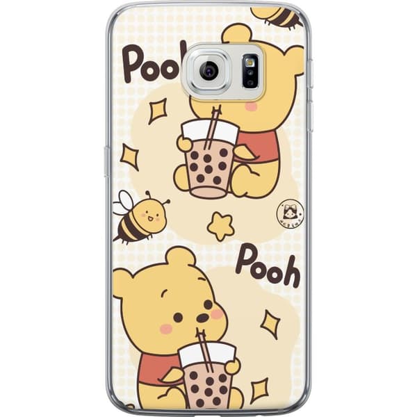 Samsung Galaxy S6 edge Gennemsigtig cover Nalle Pooh-stil - klassisk bjørnemotiv i en ny fortolkning