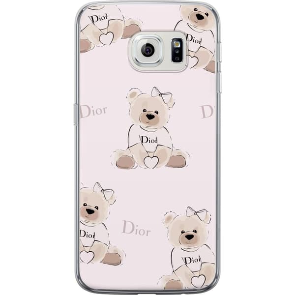 Samsung Galaxy S6 edge Genomskinligt Skal Teddy Dior Vibes – lyxig nalle i fashionstil