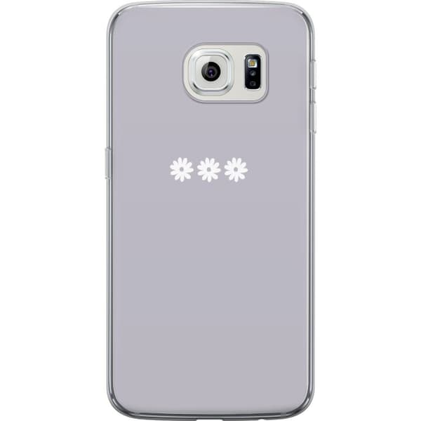 Samsung Galaxy S6 edge Genomskinligt Skal Lila Blomminimalism – stilrent blommotiv på lila bakgrund