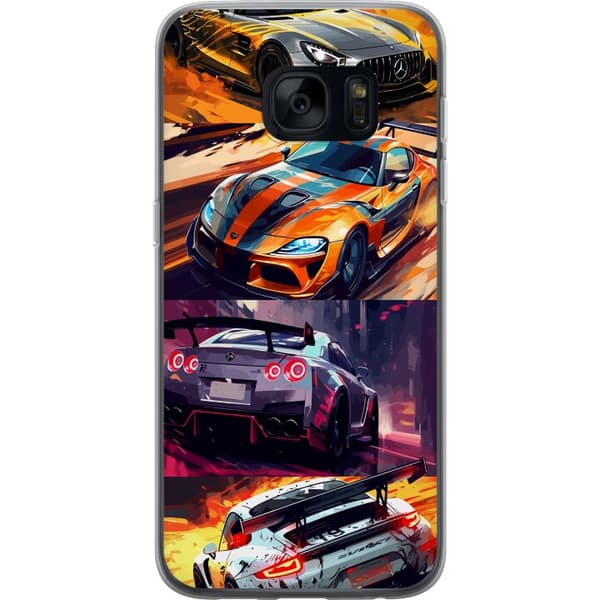 Samsung Galaxy S7 Läpinäkyvä kuori Ralli kuume - vauhdikas teema ralliautoilla