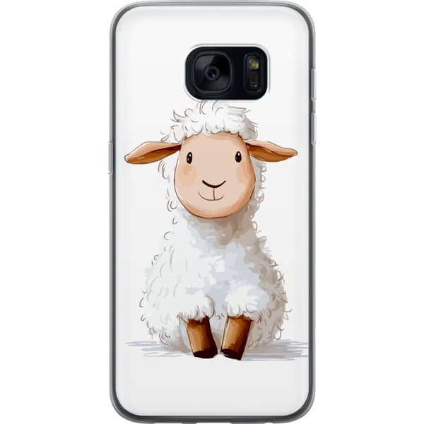 Samsung Galaxy S7 Läpinäkyvä kuori Suloinen Lammas - lasten ja vauvan tuotteita sarjakuvatyyliin