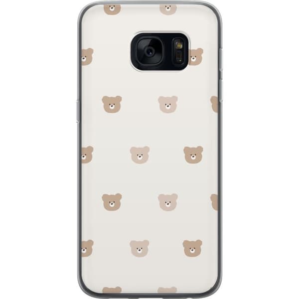 Samsung Galaxy S7 Läpinäkyvä kuori Teddy-tausta - söpöt teddykarhut pehmeällä taustalla