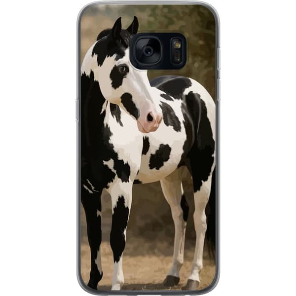 Samsung Galaxy S7 Gjennomsiktig deksel Vakker Hest - elegant illustrasjon av hestemotiv
