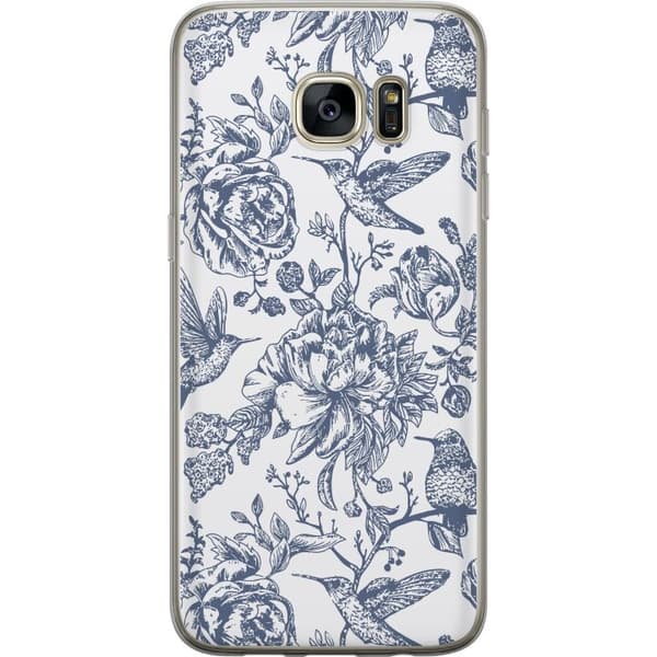 Samsung Galaxy S7 edge Läpinäkyvä kuori Kukat & Linnut - Romanttinen Vintage-tyylinen Kuviointi