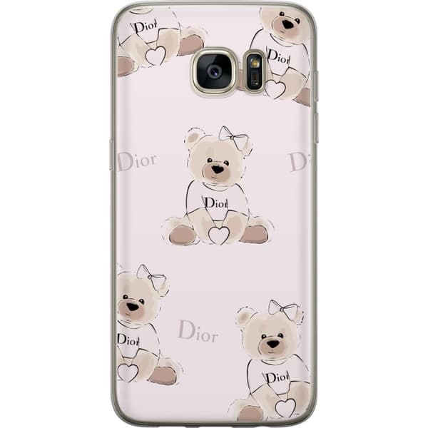 Samsung Galaxy S7 edge Läpinäkyvä kuori Teddy Dior Vibes - ylellinen nalle muotityyliin
