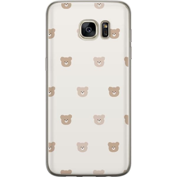 Samsung Galaxy S7 edge Läpinäkyvä kuori Teddy-tausta - söpöt teddykarhut pehmeällä taustalla