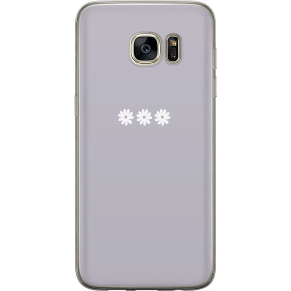 Samsung Galaxy S7 edge Gjennomsiktig deksel Lilla Blomminimalisme - stilig blomstermotiv på lilla bakgrunn