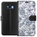 Miniatyrbilde 1 av 3: Samsung Galaxy S8 Lommeboketui Blomster & Fugler - Romantiskt Vintage-stil Mønster
