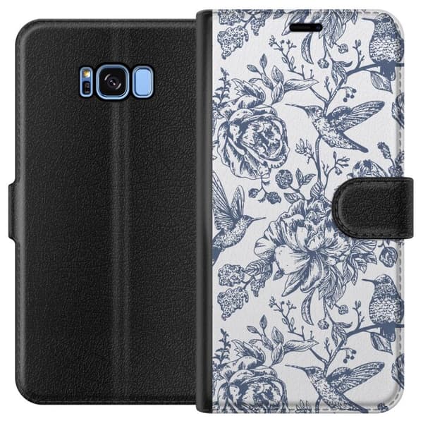 Samsung Galaxy S8 Lommeboketui Blomster & Fugler - Romantiskt Vintage-stil Mønster