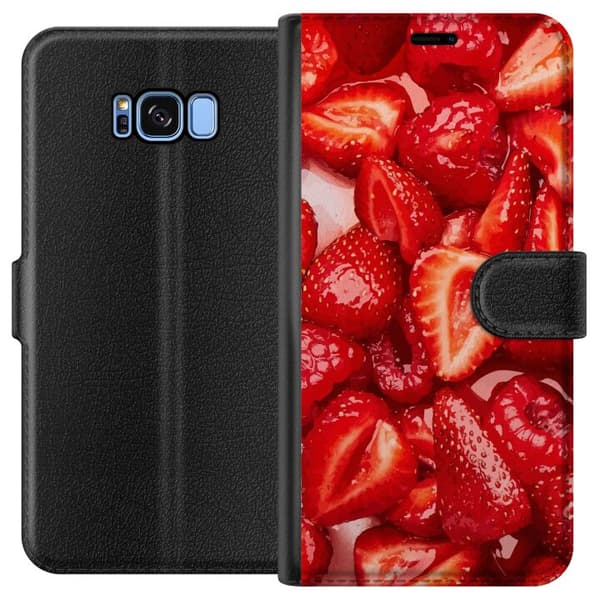 Samsung Galaxy S8 Lommeboketui Jordbærmønster - søtt motiv med sommerfølelse