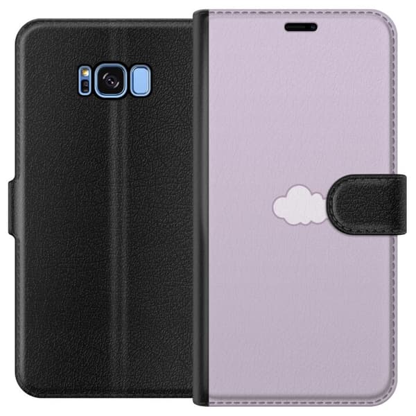 Samsung Galaxy S8 Tegnebogsetui Lilla Sky - minimalistisk sky på lilla baggrund
