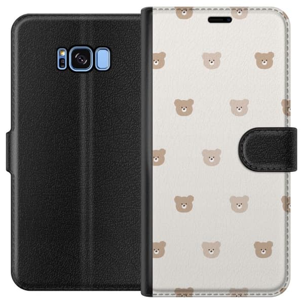 Samsung Galaxy S8 Lommeboketui Teddybakgrunn - søte teddybjørner mot en myk bakgrunn