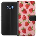 Miniatyrbilde 1 av 3: Samsung Galaxy S8 Lommeboketui Jordbærdrømmer - Retro-stil jordbærmønster