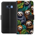 Miniatyrbillede 1 af 3: Samsung Galaxy S8 Tegnebogsetui Sengångarstil - afslappet motiv med sød dovendyr
