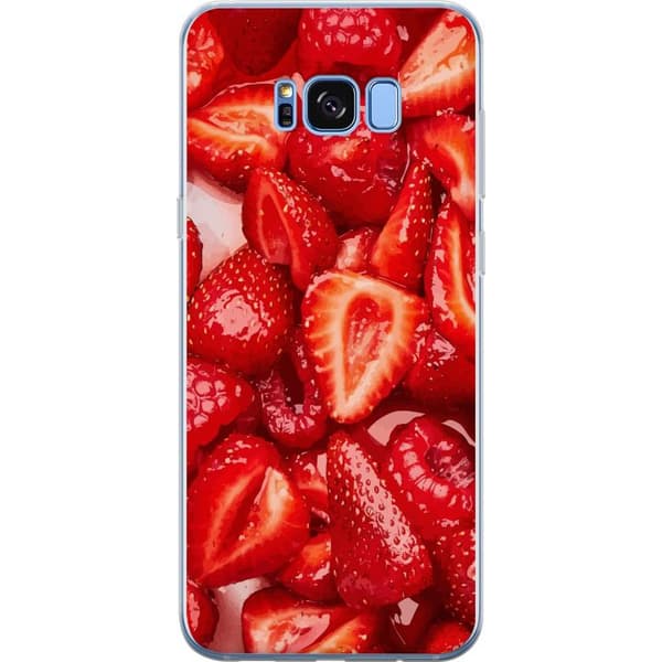 Samsung Galaxy S8 Gjennomsiktig deksel Jordbærmønster - søtt motiv med sommerfølelse