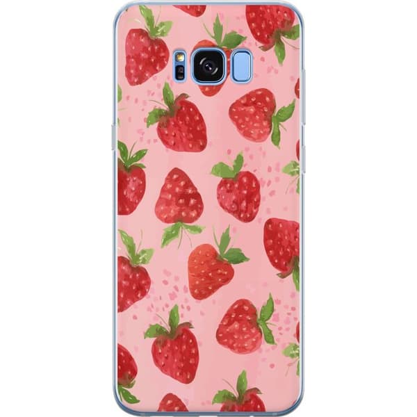 Samsung Galaxy S8 Gjennomsiktig deksel Jordbærdrømmer - Retro-stil jordbærmønster