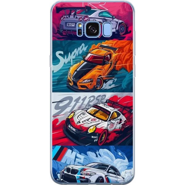 Samsung Galaxy S8 Gennemsigtig cover Hurtige Biler - Tegnet Mønster med Action