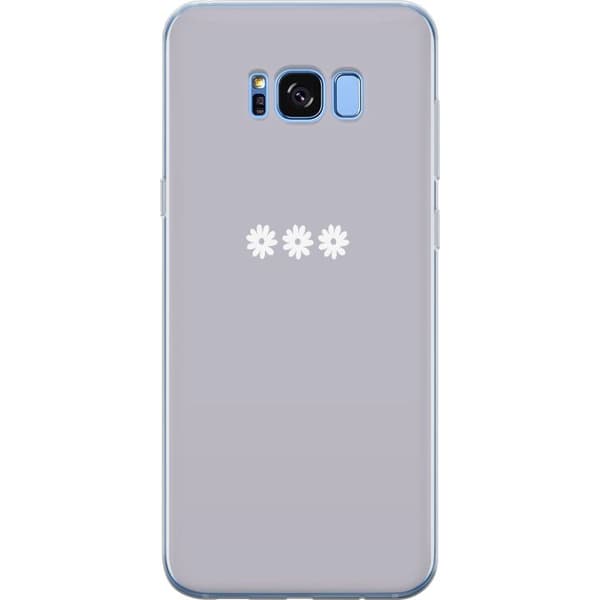 Samsung Galaxy S8 Gennemsigtig cover Lilla Blomminimalisme - stilfuldt blomstermotiv på lilla baggrund