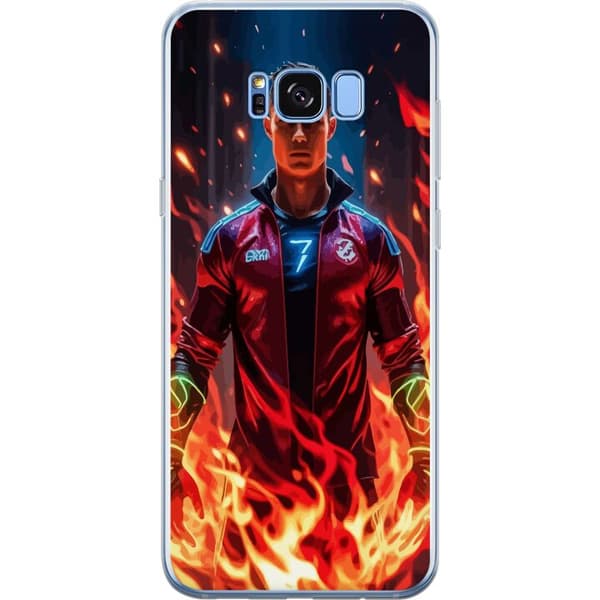 Samsung Galaxy S8+ Läpinäkyvä kuori Ronaldo Inferno - jalkapallolegenda liekeissä