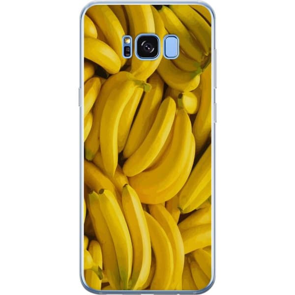 Samsung Galaxy S8+ Genomskinligt Skal Banana Pattern – lekfullt mönster med gula bananer