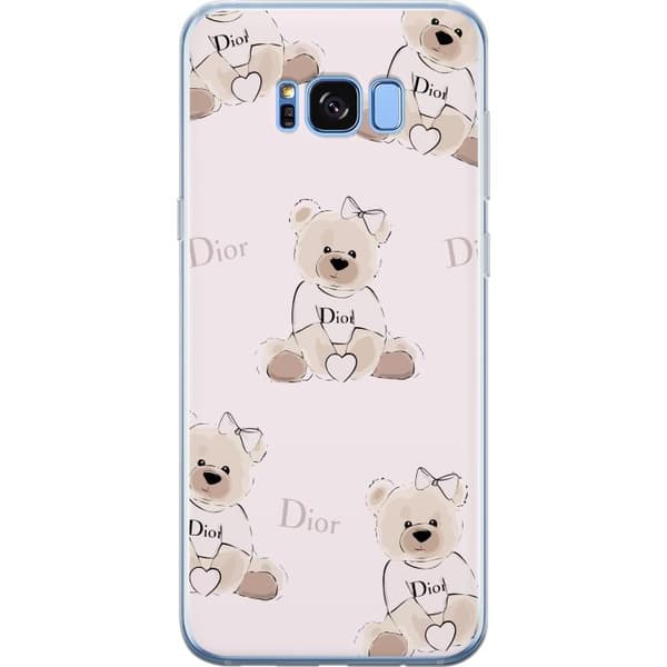 Samsung Galaxy S8+ Genomskinligt Skal Teddy Dior Vibes – lyxig nalle i fashionstil