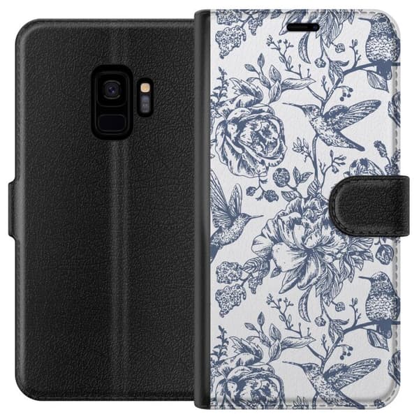 Samsung Galaxy S9 Lommeboketui Blomster & Fugler - Romantiskt Vintage-stil Mønster