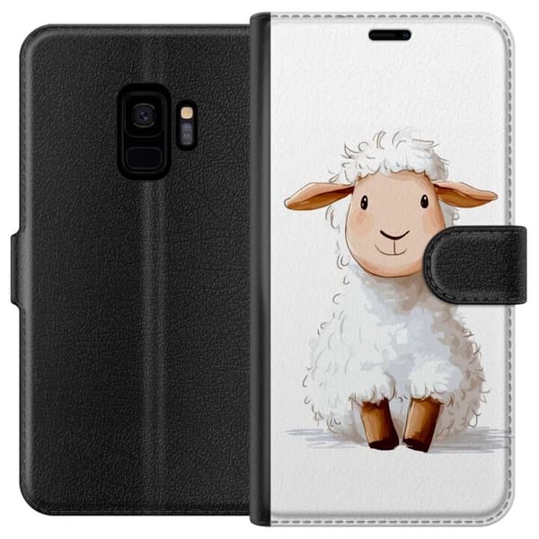 Samsung Galaxy S9 Tegnebogsetui Sødt Lamm - tegneseriestil til børn og babyprodukter