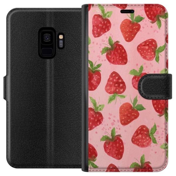 Samsung Galaxy S9 Lommeboketui Jordbærdrømmer - Retro-stil jordbærmønster